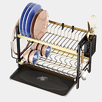 RACK METALICO ORGANIZADOR PARA PLATOS DE 2 PISOS 