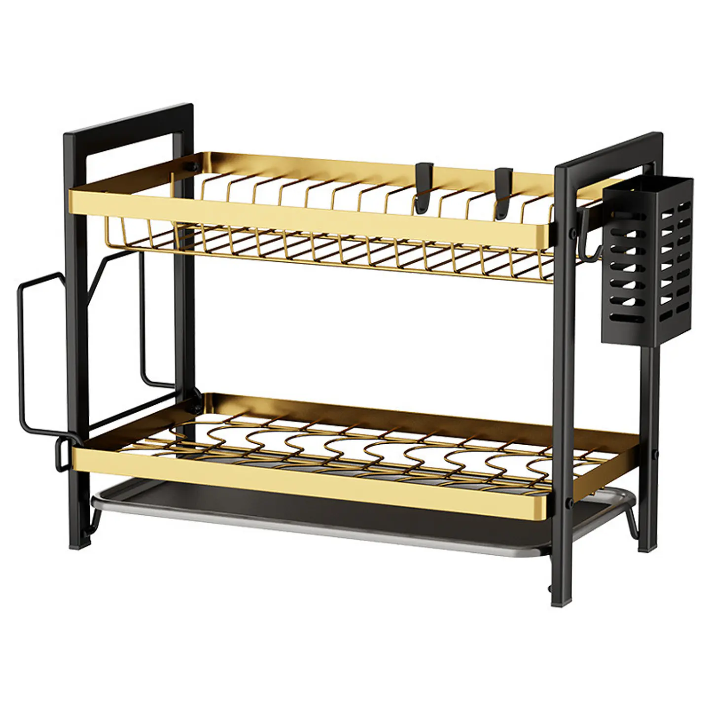 RACK METALICO ORGANIZADOR PARA PLATOS DE 2 PISOS 46x33CM 2