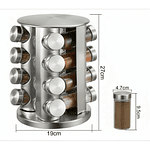 SET CONDIMENTERO ESPECIERO GIRATORIO COCINA DE 16PZS