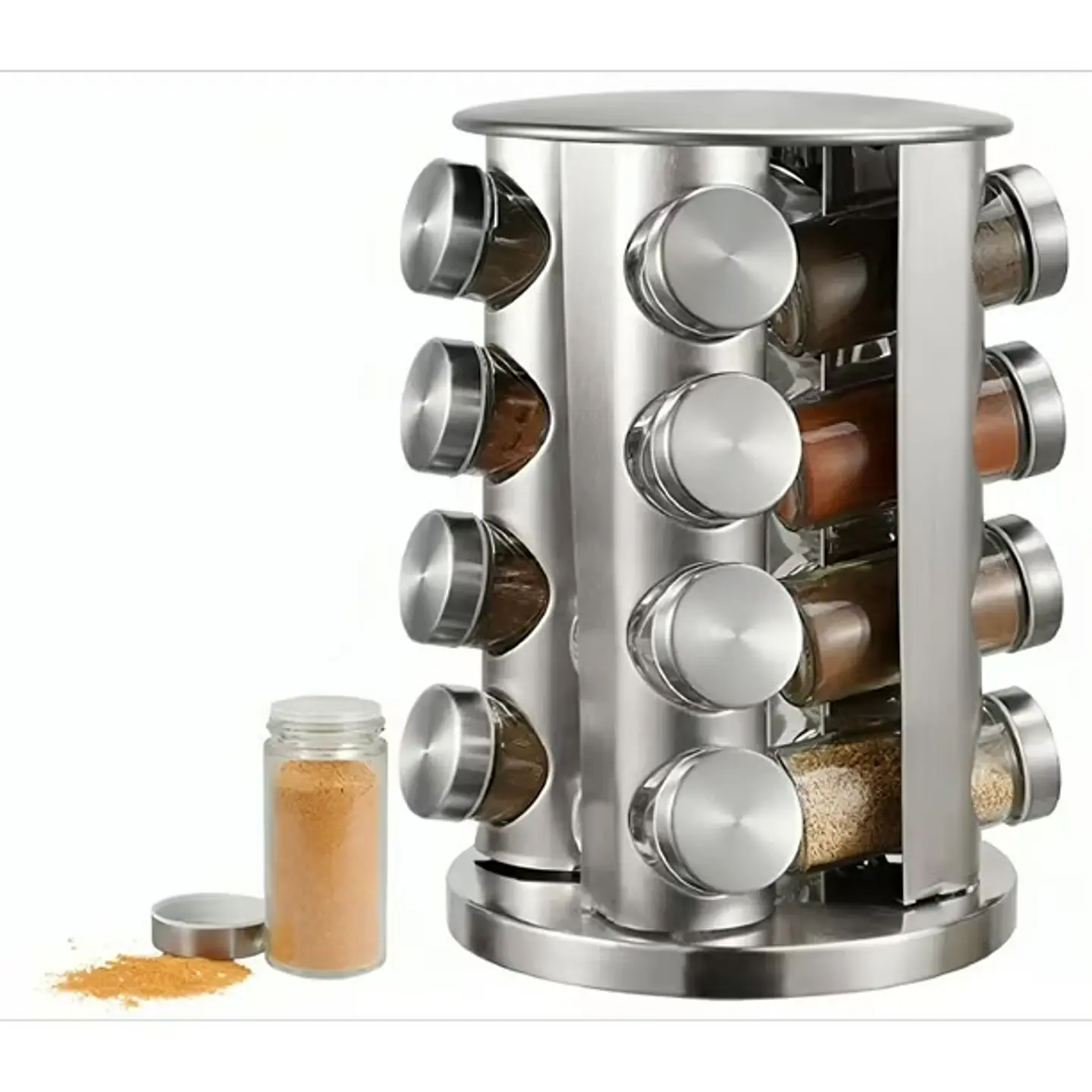 SET CONDIMENTERO ESPECIERO GIRATORIO COCINA DE 16PZS 1