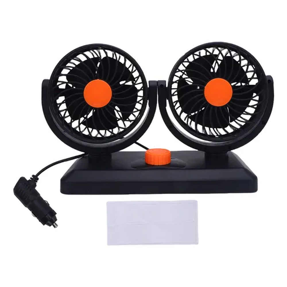 MINI VENTILADOR DOBLE PARA AUTO 12V 360GRADOS