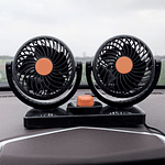 MINI VENTILADOR DOBLE PARA AUTO 12V 360GRADOS