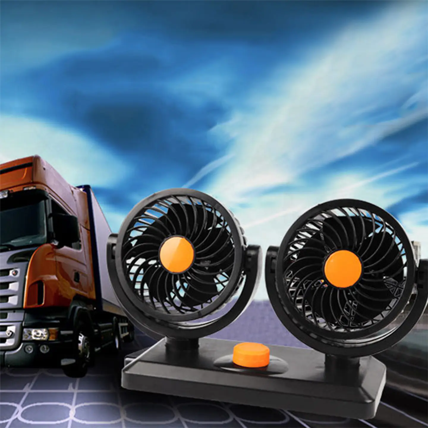 MINI VENTILADOR DOBLE PARA AUTO 12V 360GRADOS 3