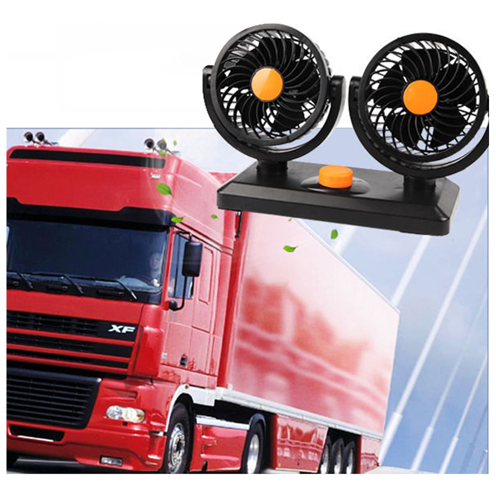 MINI VENTILADOR DOBLE PARA AUTO 12V 360GRADOS