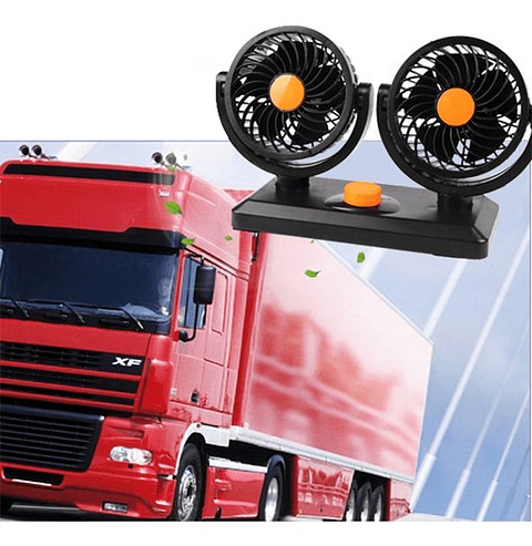 MINI VENTILADOR DOBLE PARA AUTO 12V 360GRADOS