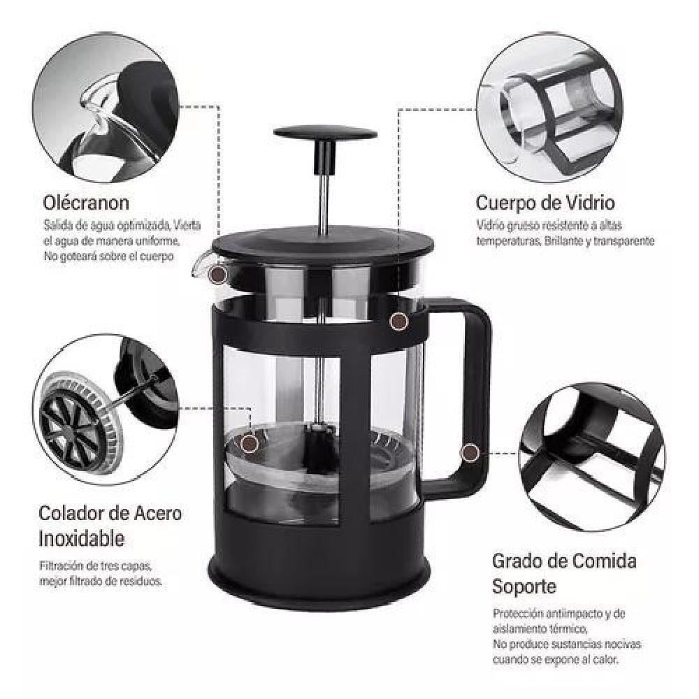 CAFETERA FRANCESA 1000ML PRENSA FRANCESA ESPUMADORA