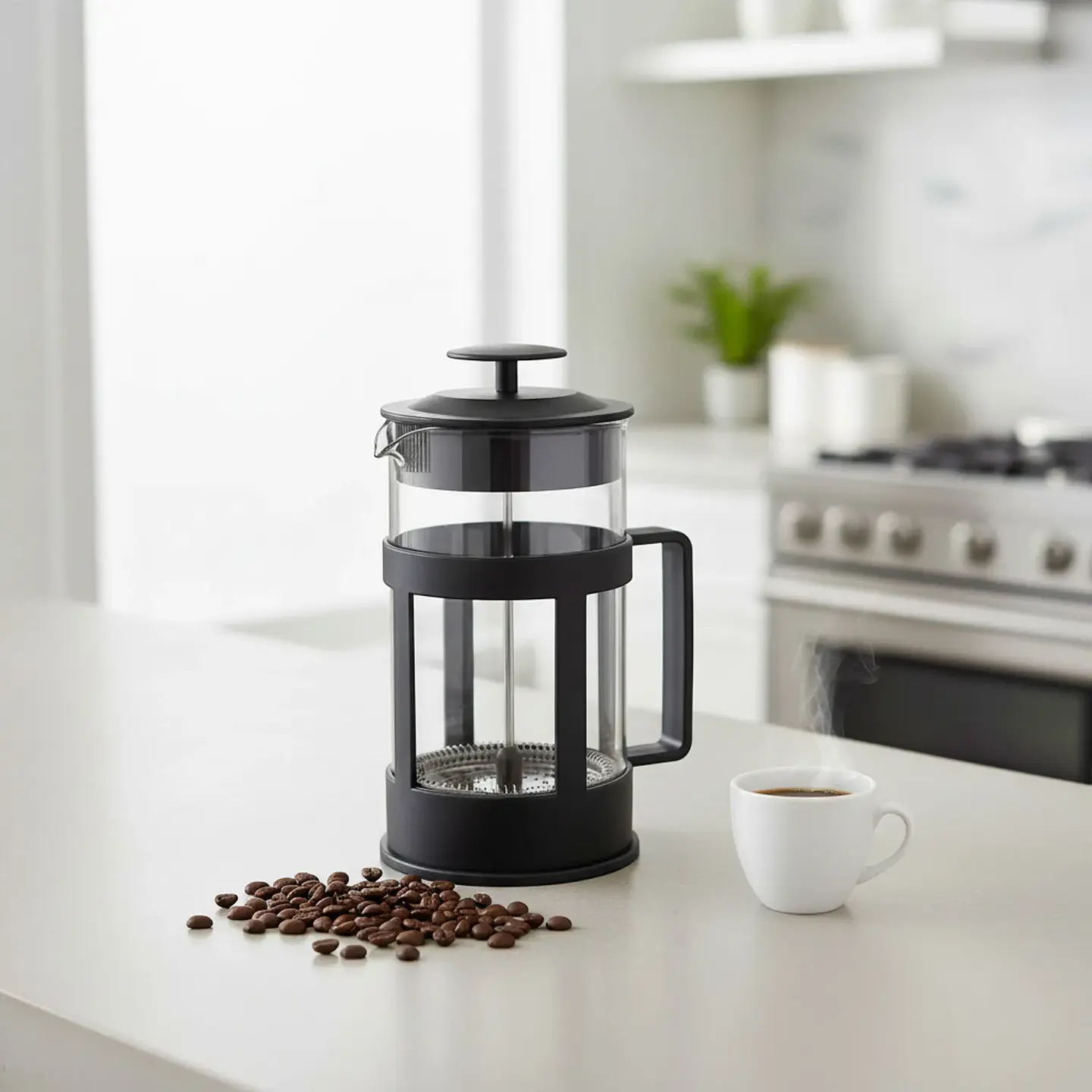 CAFETERA FRANCESA 1000ML PRENSA FRANCESA ESPUMADORA 1