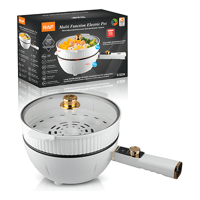 OLLA ELECTRICA VAPORERA MULTIFUNCIONAL SARTEN ANTIADHERENTE BLANCO 60