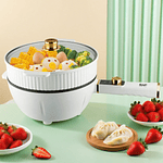 OLLA ELECTRICA VAPORERA MULTIFUNCIONAL SARTEN ANTIADHERENTE BLANCO 60