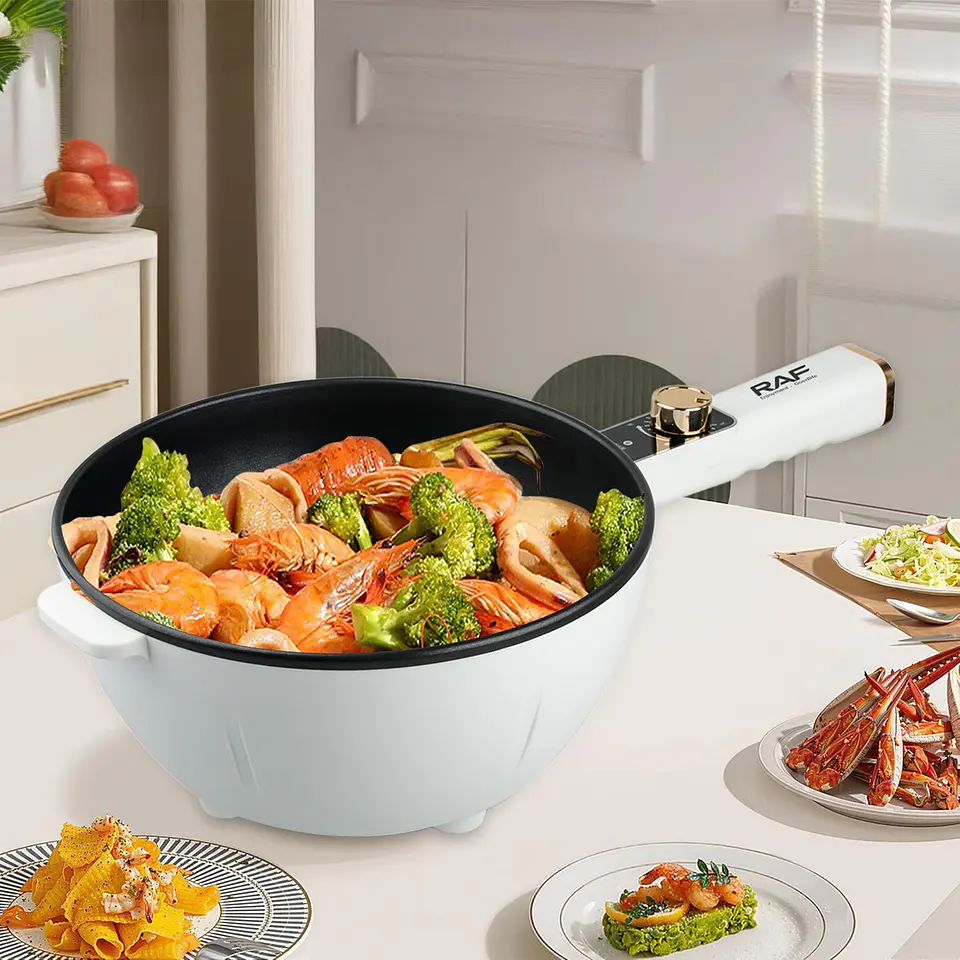 OLLA ELECTRICA VAPORERA MULTIFUNCIONAL SARTEN ANTIADHERENTE BLANCO 60 2