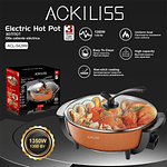 OLLA ELECTRICA SARTEN ANTIADHERENTE ACKILISS 8LTRS 1350W 