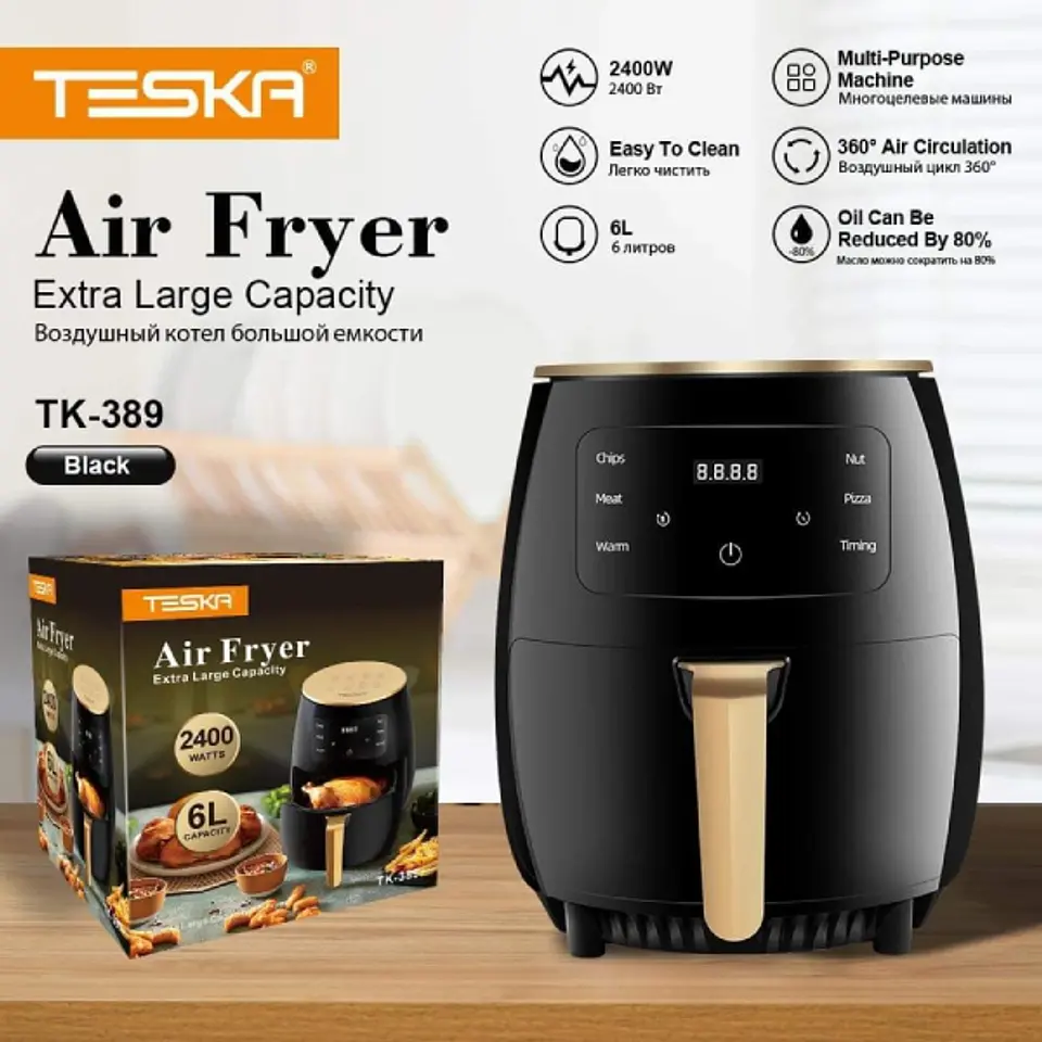FREIDORA DE AIRE DIGITAL 2400W 6LTRS DE CAPACIDAD 6
