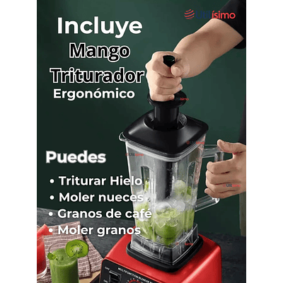LICUADORA JUGUERA MULTIFUNCIONAL ACKILISS JARRA DE ACRÍLICO 2.5LTRS 2400W DE POTENCIA + MANGO TRITURADOR