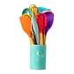 SET UTENSILIOS SILICONA COCINA DE COLORES 12 PZS  - Miniatura 1