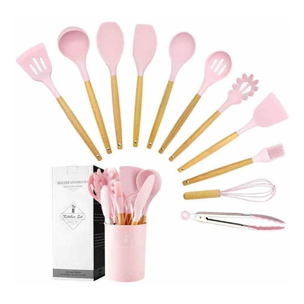 SET UTENSILIOS SILICONA COCINA 12 PZS 