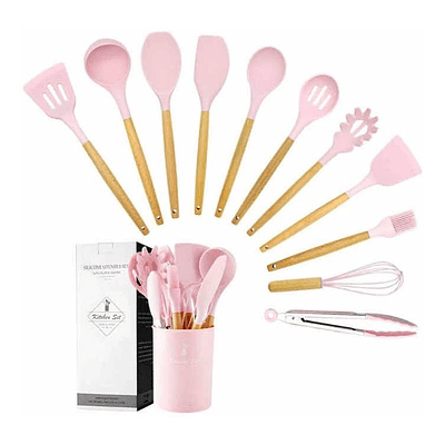 SET UTENSILIOS SILICONA COCINA 12 PZS 