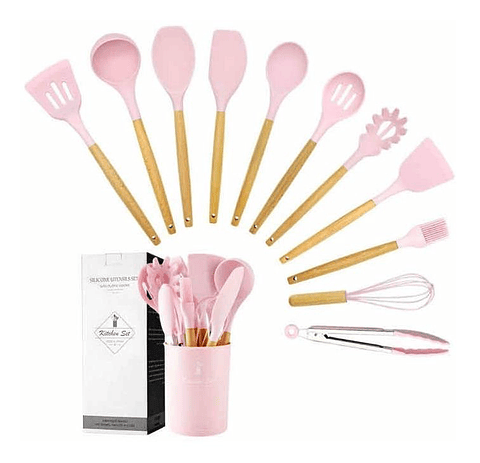 SET UTENSILIOS SILICONA COCINA 12 PZS 