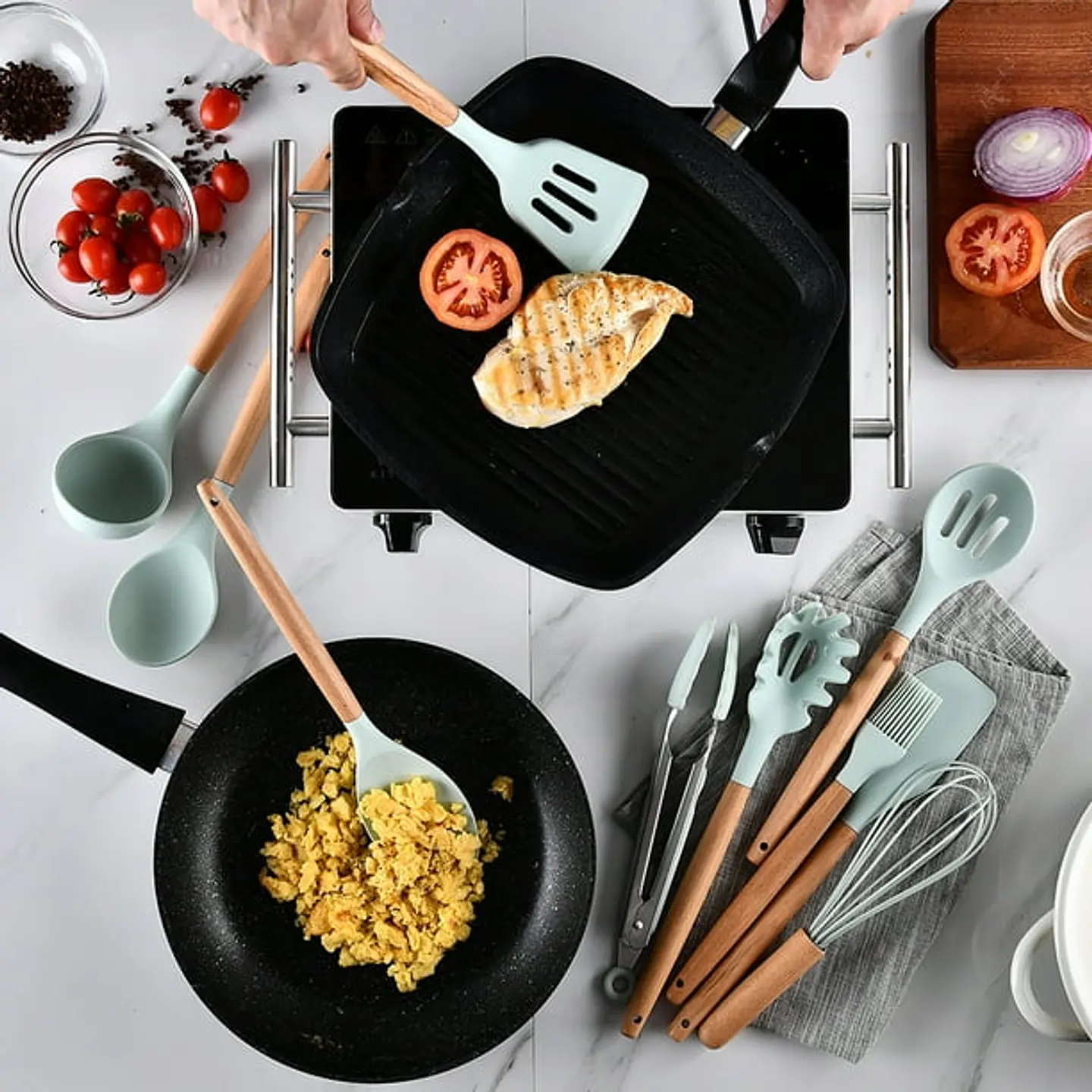 SET UTENSILIOS SILICONA COCINA 12 PZS  7
