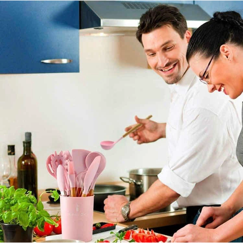 SET UTENSILIOS SILICONA COCINA 12 PZS 