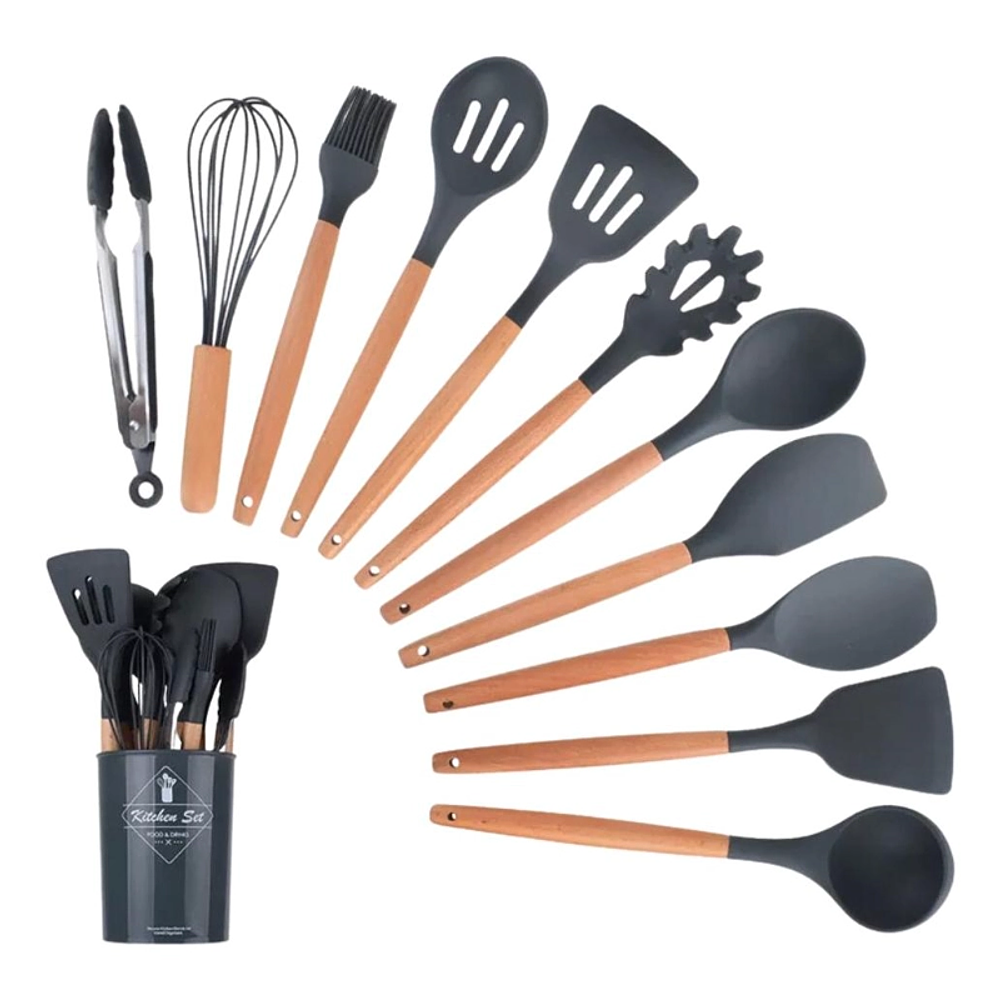 SET UTENSILIOS SILICONA COCINA 12 PZS 