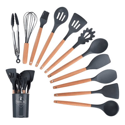 SET UTENSILIOS SILICONA COCINA 12 PZS 