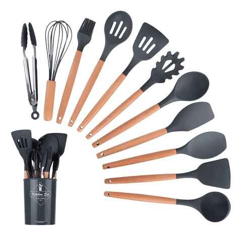 SET UTENSILIOS SILICONA COCINA 12 PZS 