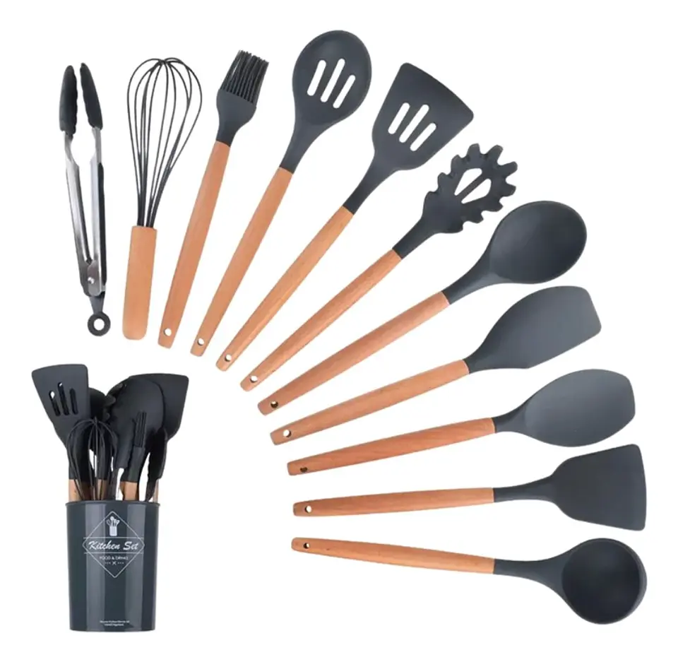 SET UTENSILIOS SILICONA COCINA 12 PZS  1