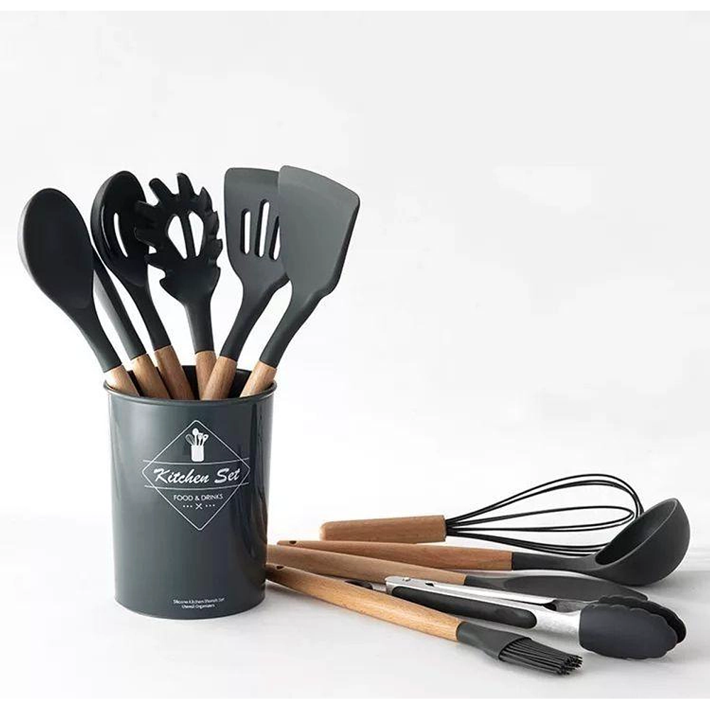 SET UTENSILIOS SILICONA COCINA 12 PZS 