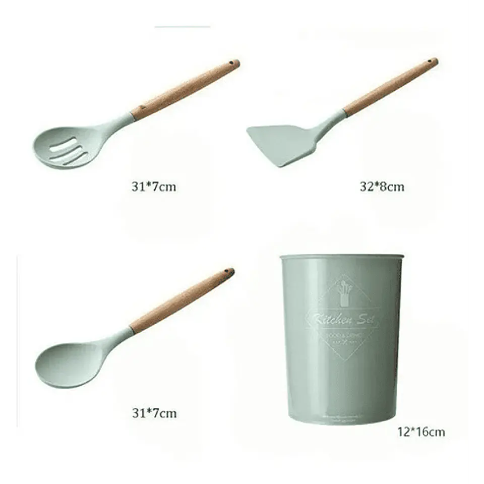 SET UTENSILIOS SILICONA COCINA 12 PZS  12