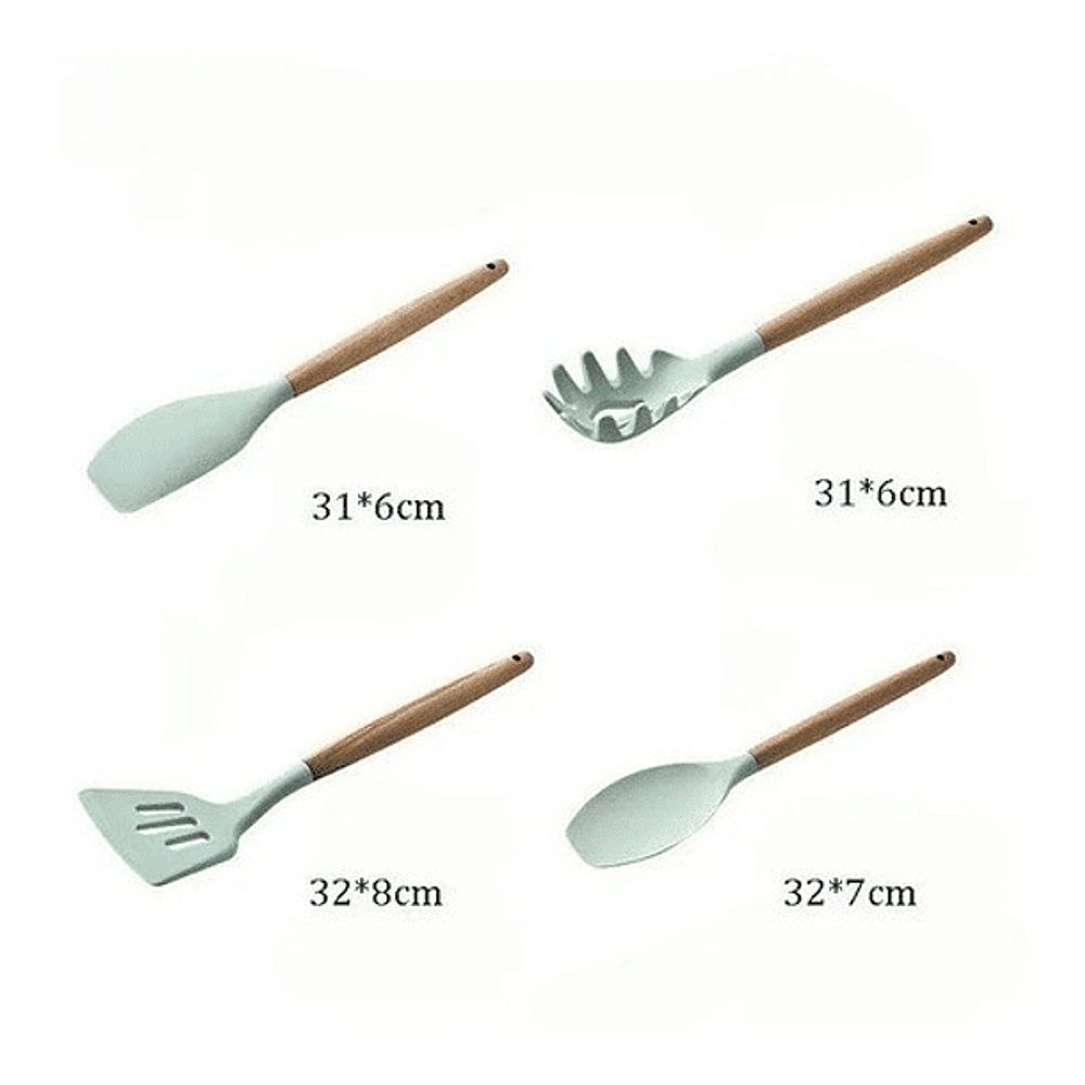 SET UTENSILIOS SILICONA COCINA 12 PZS 
