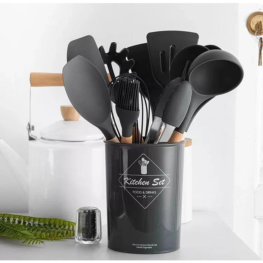 SET UTENSILIOS SILICONA COCINA 12 PZS 