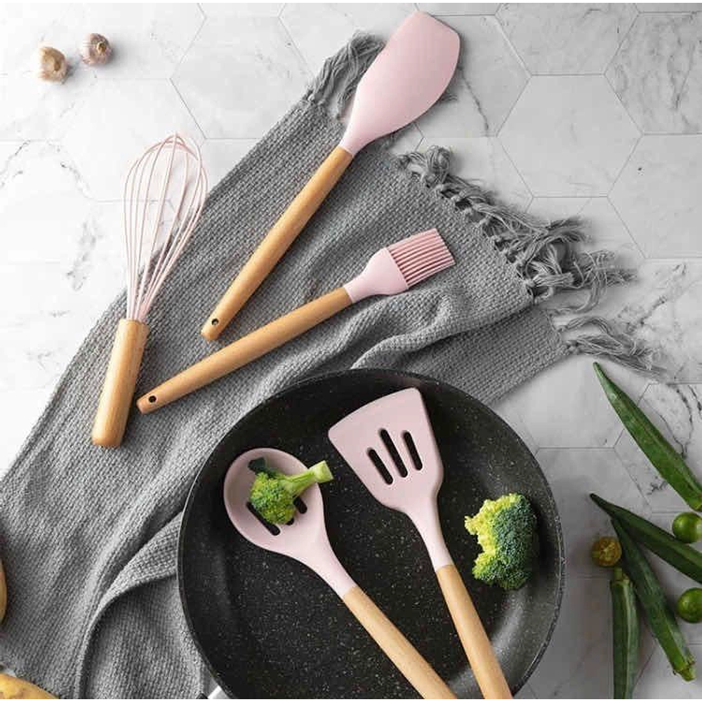 SET UTENSILIOS SILICONA COCINA 12 PZS 