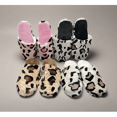 PANTUFLA PLUSH ANIMAL PRINT 36/37 38/39 40/41
