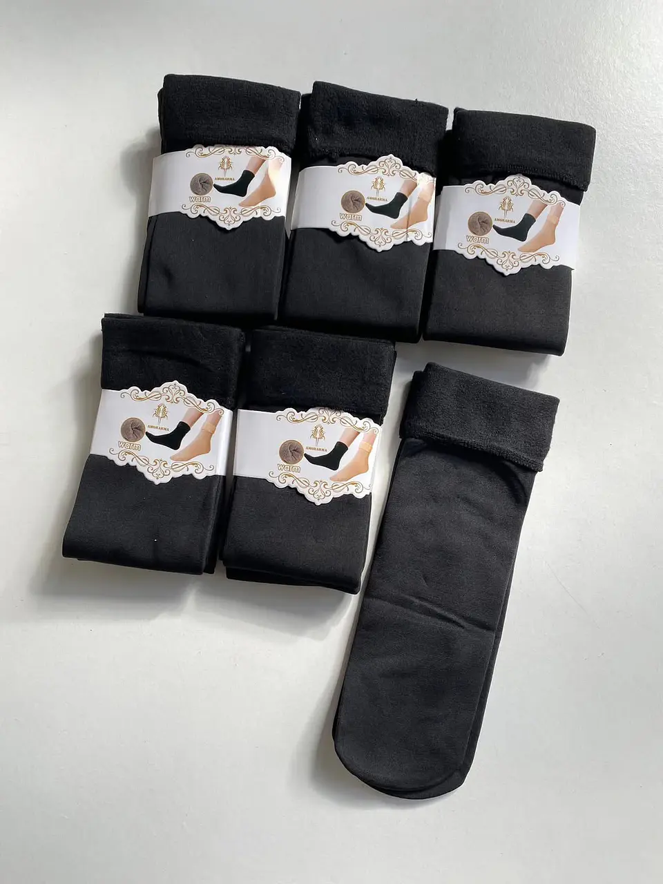 CALCETA TERMICA COLOR NEGRO PQT 12 UNDS 1