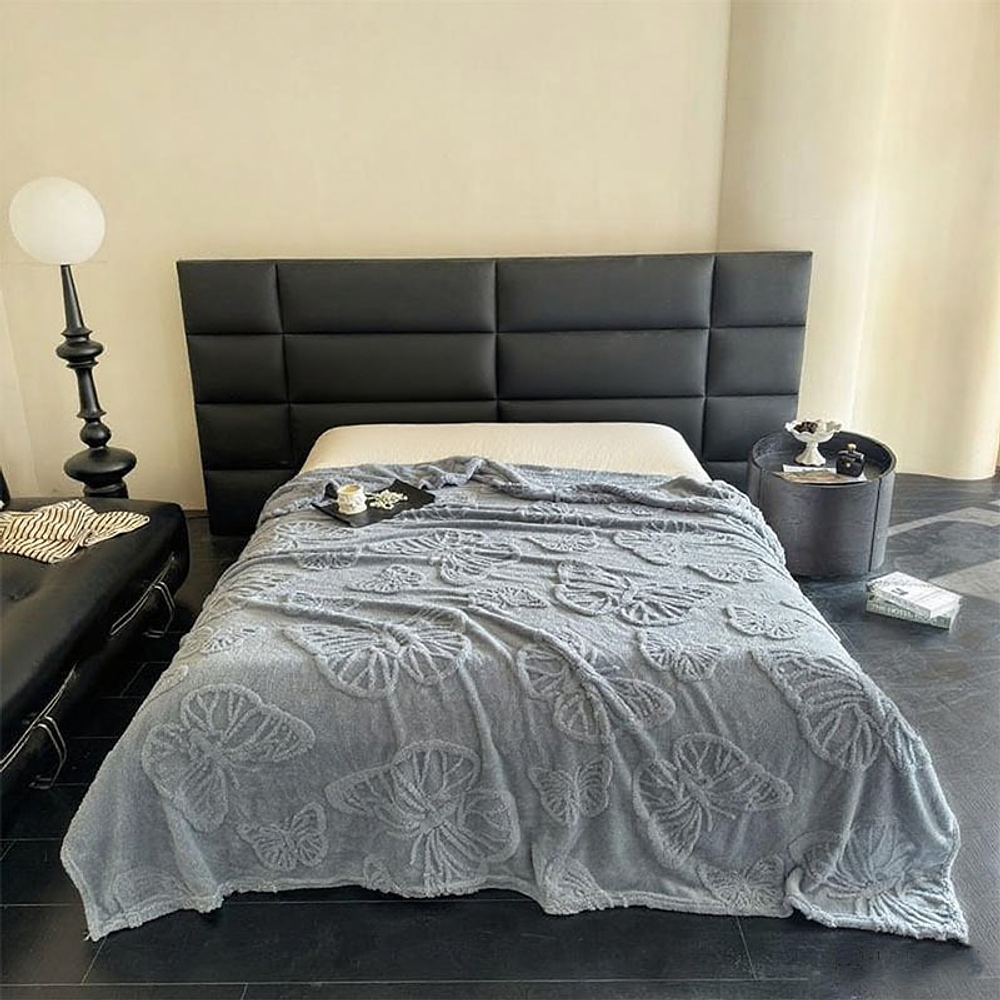 FRAZADA TEXTURIZADA MARIPOSA CON CHIPORRO 2 PLAZAS