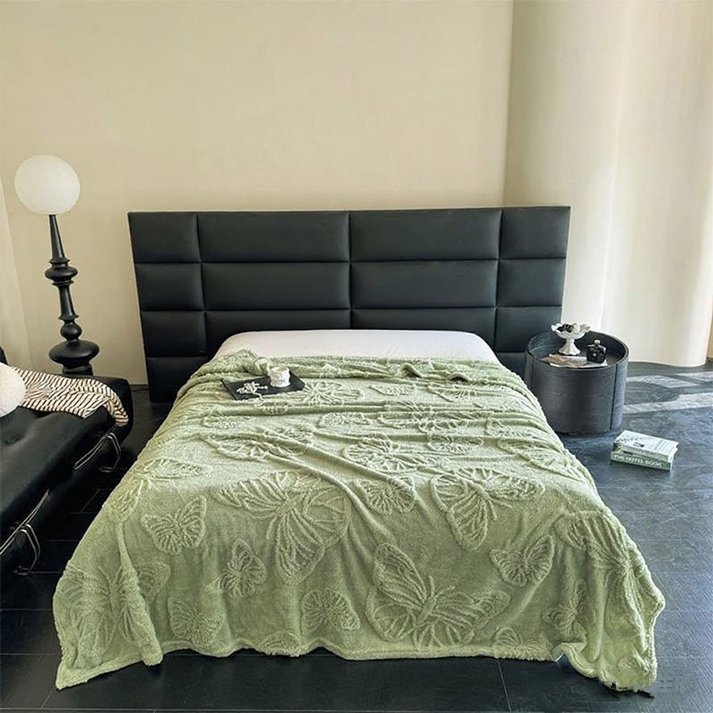 FRAZADA TEXTURIZADA MARIPOSA CON CHIPORRO 2 PLAZAS