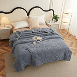 FRAZADA TEXTURIZADA MARIPOSA CON CHIPORRO 2 PLAZAS