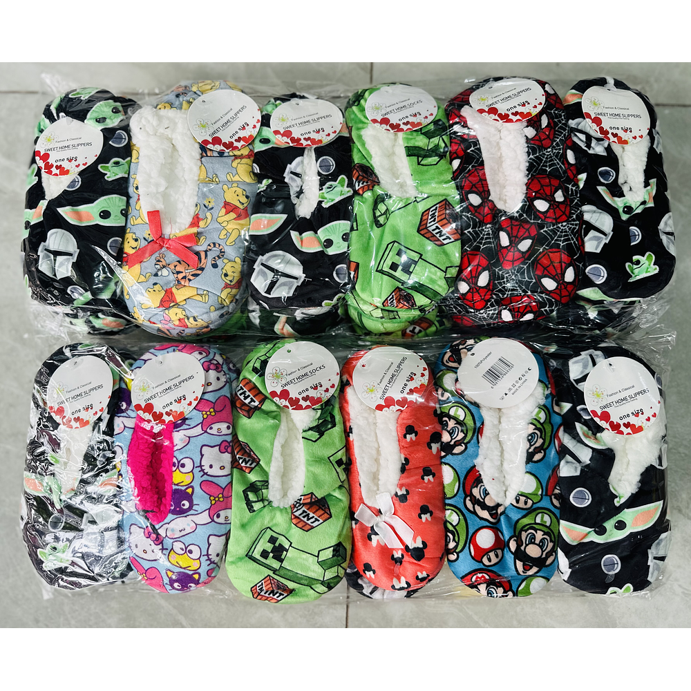 DOCENA DE PANTUFLAS CON CHIPORRO DISEÑO DE NIÑO