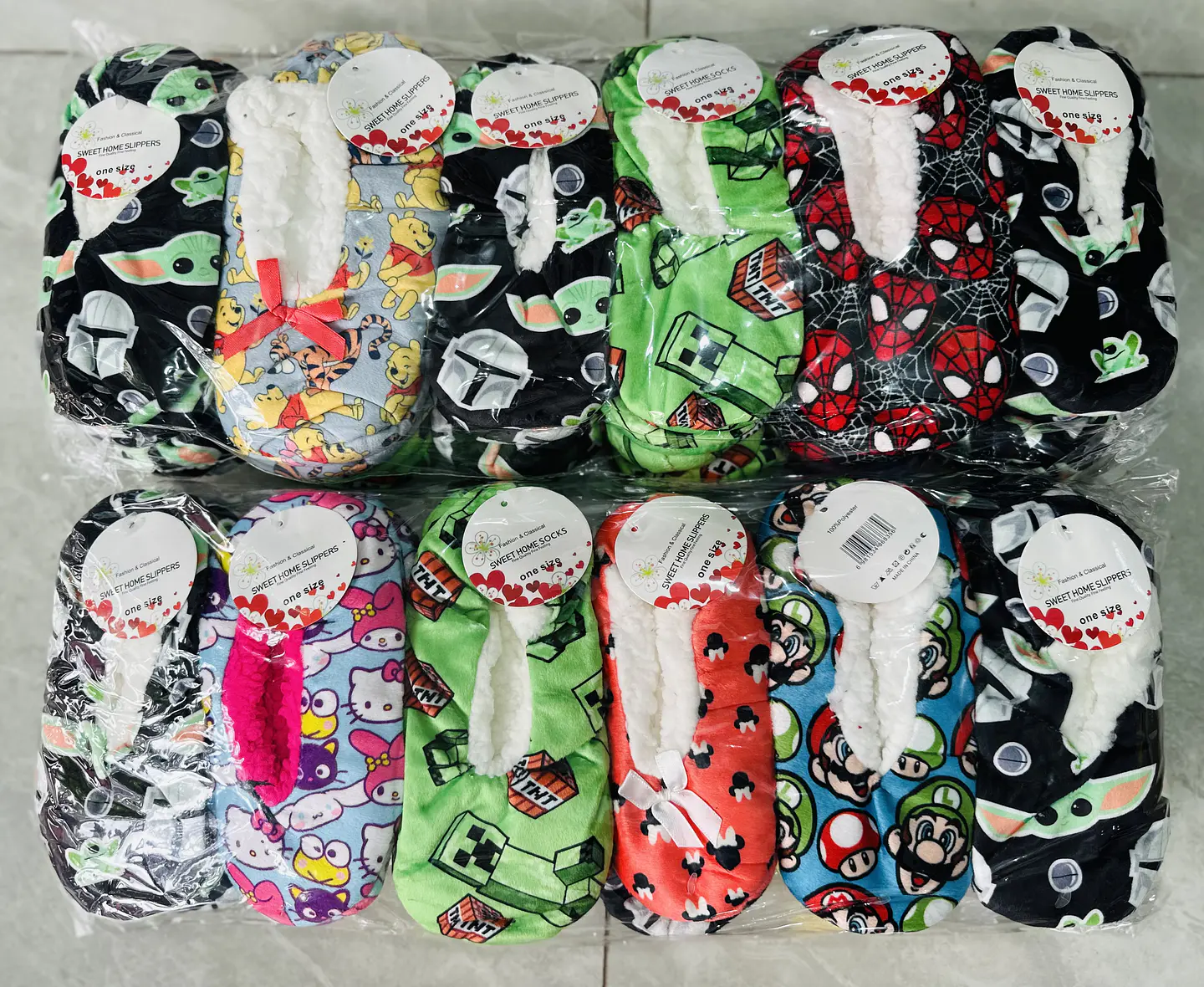 DOCENA DE PANTUFLAS CON CHIPORRO DISEÑO DE NIÑO 12