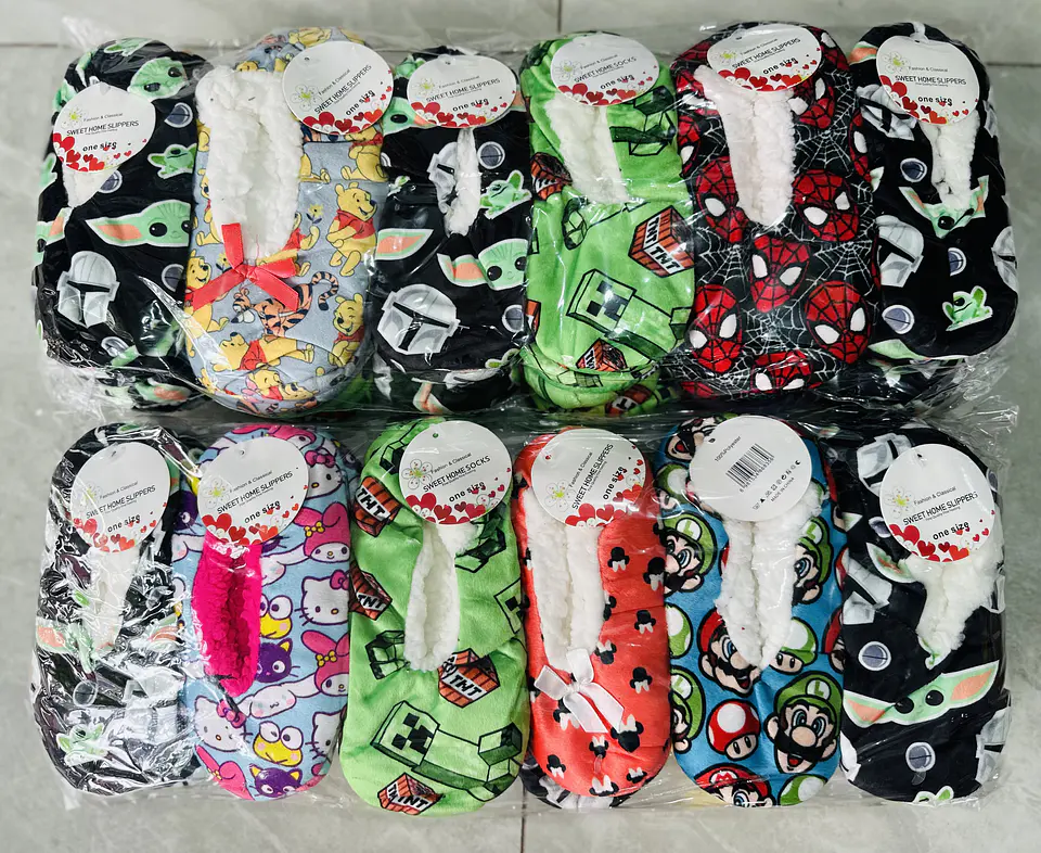 DOCENA DE PANTUFLAS CON CHIPORRO DISEÑO DE NIÑO 12