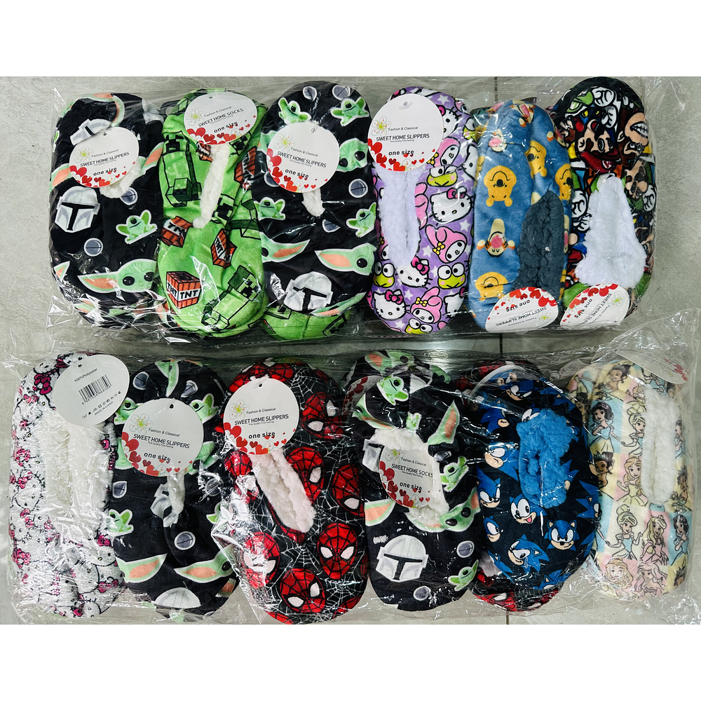 DOCENA DE PANTUFLAS CON CHIPORRO DISEÑO DE NIÑO