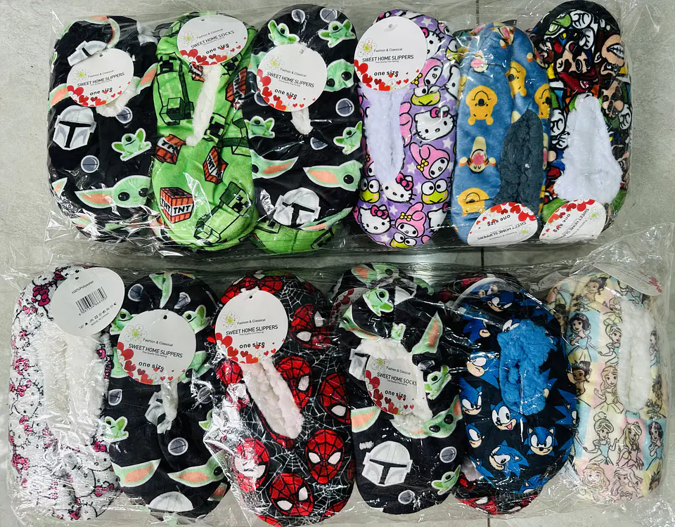 DOCENA DE PANTUFLAS CON CHIPORRO DISEÑO DE NIÑO 1