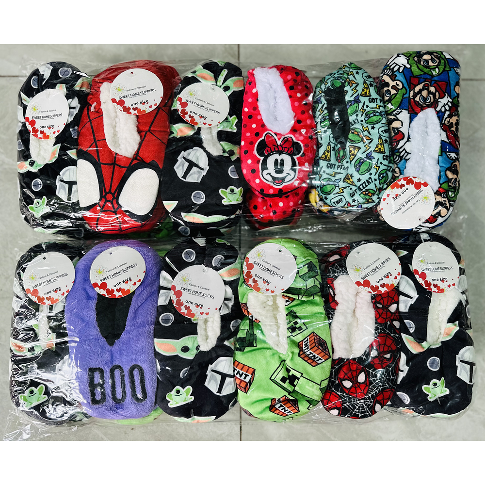 DOCENA DE PANTUFLAS CON CHIPORRO DISEÑO DE NIÑO