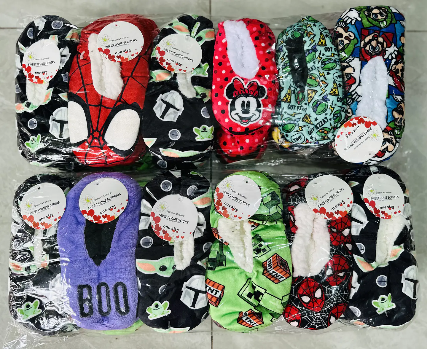 DOCENA DE PANTUFLAS CON CHIPORRO DISEÑO DE NIÑO 2