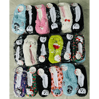 DOCENA DE PANTUFLAS CON CHIPORRO DISEÑO CON PELUCHE PARA ADULTO