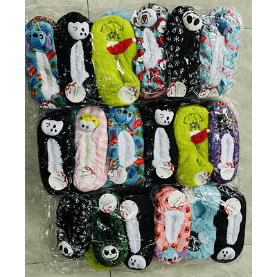 DOCENA DE PANTUFLAS CON CHIPORRO DISEÑO CON PELUCHE PARA ADULTO