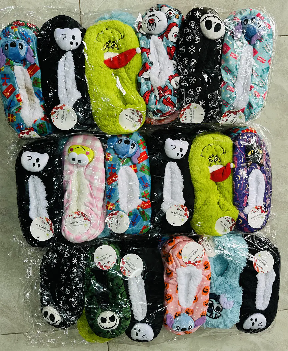 DOCENA DE PANTUFLAS CON CHIPORRO DISEÑO CON PELUCHE PARA ADULTO 2