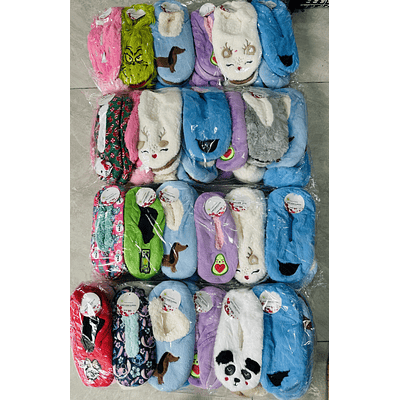 DOCENA DE PANTUFLAS CON CHIPORRO DISEÑO BORADADO PARA ADULTO