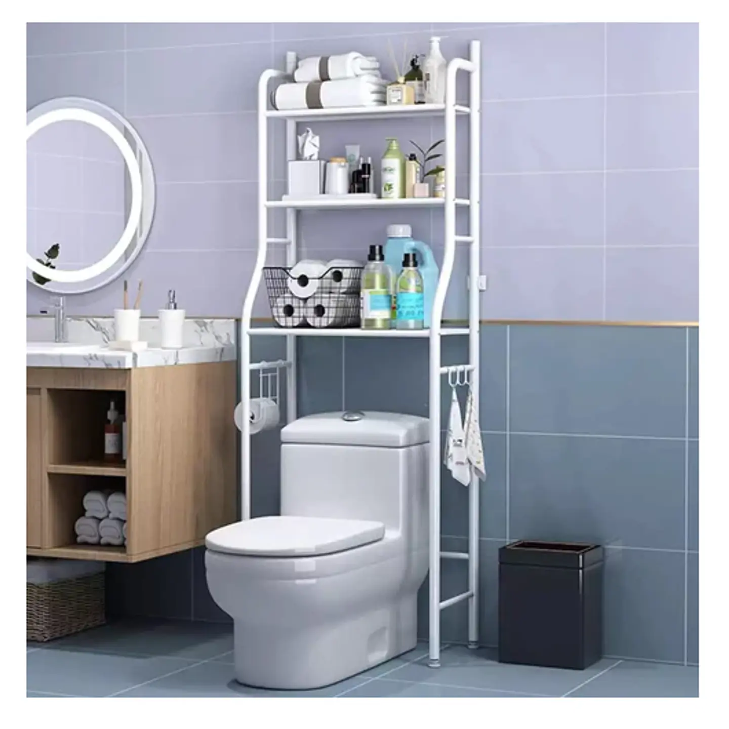 RACK ORGANIZADOR DE METAL PARA BAÑO  1