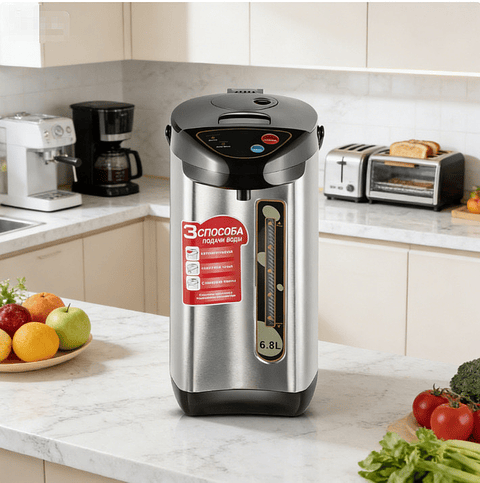 HERVIDOR TERMO ELÉCTRICO INOXIDABLE 6.8LTS